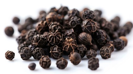 Wall Mural - Black pepper on a white background