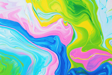 bright colorful liquid swirls in dynamic flow