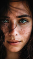 Canvas Print - Beautiful woman face closeup