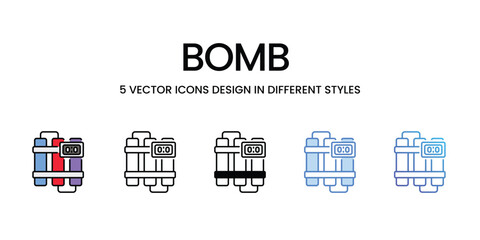 Sticker - Bomb icons vector set stock illustration.