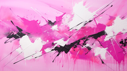 Wall Mural - pink black white watercolor abstract background