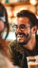 Poster - Office college laughing during coffee break