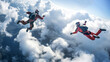 © Graphic Master - Two skydivers engage in a thrilling game of aerial tag
