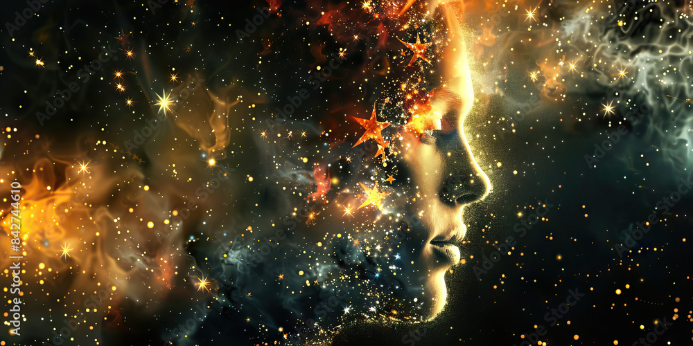 Leadership Constellation: Abstract constellation of stars forming a ...