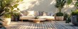 © Hanna - Outdoor interior, terrace, balcony design. Cozy greenery balcony design.