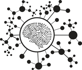 Wall Mural - conceptual technology illustration of artificial intelligence. ai digital brain. robotics concept. h