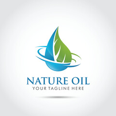 Wall Mural - Nature Oil Logo Template. Vector Illustration