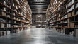 © Artem - Big warehouse filled with goods. Background image. Created with Generative AI technology.
