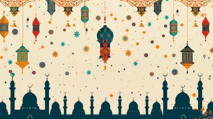 Wall Mural - Design a Ramadan calendar with beautiful Islamic patterns, helping people keep track of fasting days and special events.
