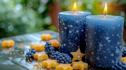 Fortune telling card game by candlelight on mystical table for a mystical atmosphere