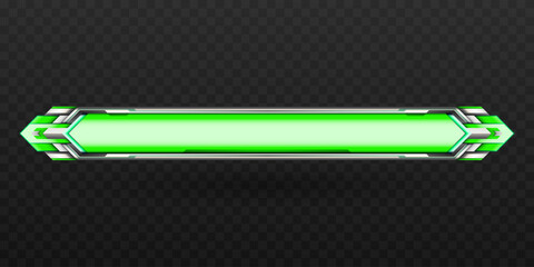 Wall Mural - Neon Green and Silver Colored Futuristic Game GUI Lower Third Title Banner for Game UI Design