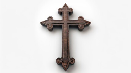 Canvas Print - christian cross on pure white background religious symbol of faith digital illustration