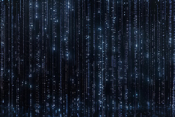 Canvas Print - Background filled with cascading binary code, creating a digital and futuristic atmosphere, ideal for technology and programming themes