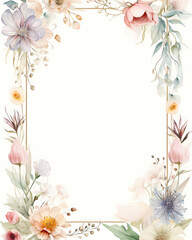 Watercolor floral wedding invitation cards