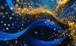 © Tahir - blue particles and gold particles flying gracefully combine, underwater, marbling, hi-res image background