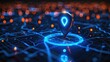 © Nouman Ashraf - futuristic map pin location AI technology background