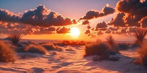 Wall Mural - desert sunset 4k video