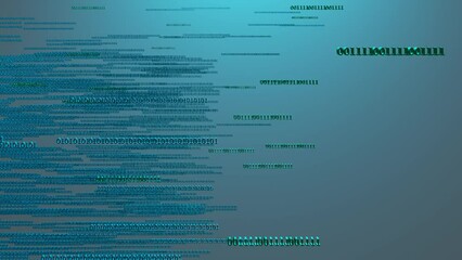 Abstract binary code background with digits 0, 1 display. Electronic transaction and cyber security concept.