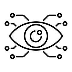 Wall Mural - An editable line icon of iris recognition