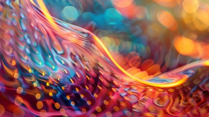 Wall Mural - An artists colorful interpretation of gravity waves through an abstract painting.