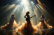 © Gabriel - Expressions of passion and intensity of musicians performing on a stage illuminate, generative IA