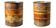 © PNG transparent - Rusted brown green old metal barrel highly detailed isolated on transparent background PNG file