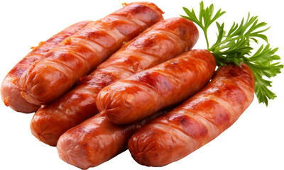 Wall Mural - delicious grilled sausages isolated on white or transparent background,transparency 