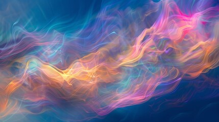 Wall Mural - wispy trails of iridescent clouds swirl around in a chaotic and mesmerizing pattern creating a breat