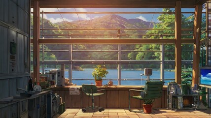 Wall Mural - Anime cartoon life japan nature and sea
