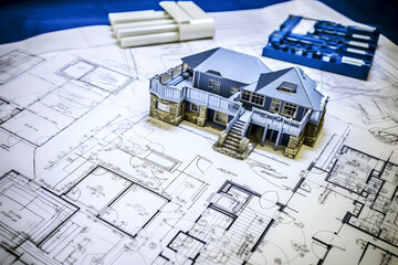 A photo of blue prints home Plans