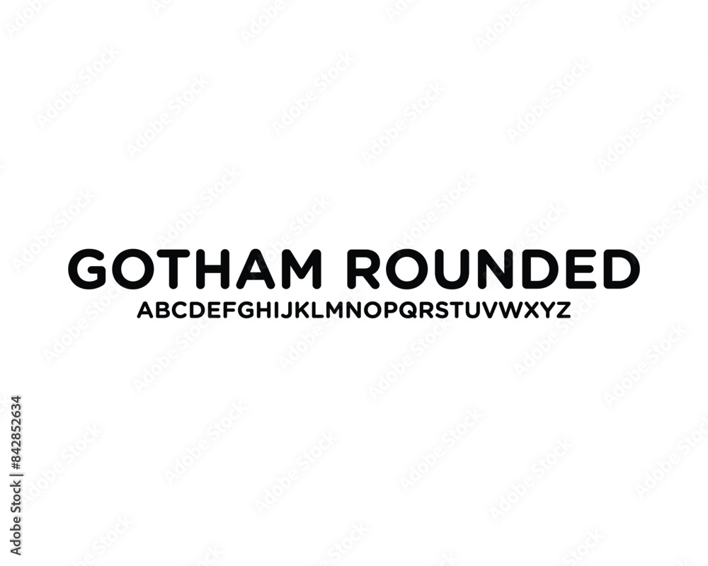 Gotham Rounded Bold font for logo and headline. Isolated vector typeset ...