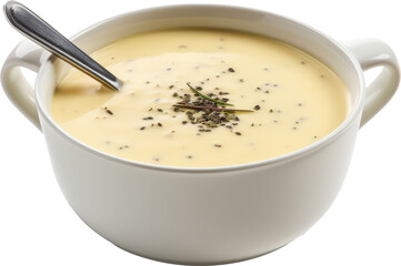 Wall Mural - bowl of cream soup isolated on white or transparent background,transparency 