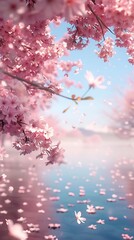 Wall Mural - cherry blossom background