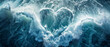 © Ai Studio - A heart shape formed by ocean waves, symbolizing love and the power of nature, with dramatic lighting and vibrant colors.