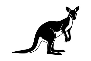 Sticker - kangaroo silhouette vector illustration