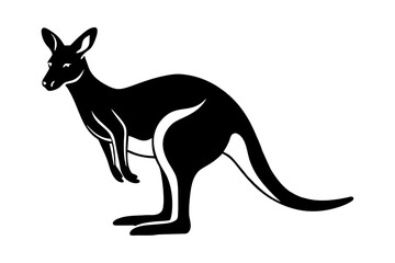 Sticker - kangaroo silhouette vector illustration