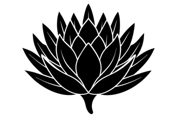 Wall Mural - king protea flower silhouette vector illustration