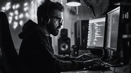 Creative Coding: Portrait of a Software Developer Crafting Digital Solutions with Passion and Precision