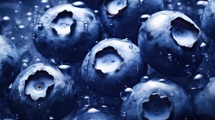 Wall Mural - Blueberries in water