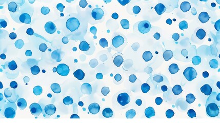 Wall Mural - Blue polka dots on the white background, illustration, wallpaper, oil painting.