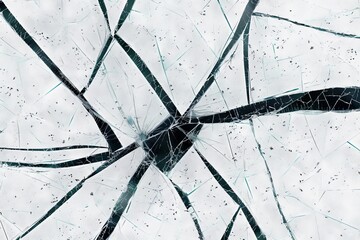 Wall Mural - High-resolution PNG image of cracked glass texture.