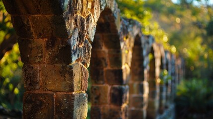 Wall Mural - a series of stone arches their smooth curves resembling the graceful shapes of living creatures.