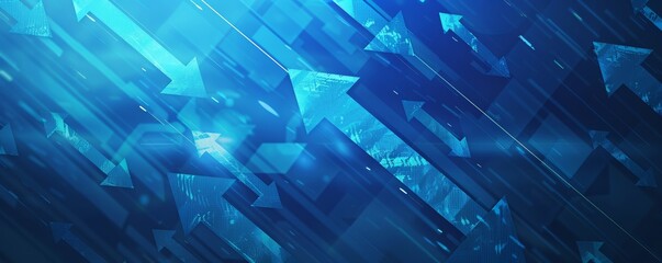 Blue abstract arrows background showing growth and success