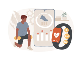 Wall Mural - connected workout isolated concept vector illustration.