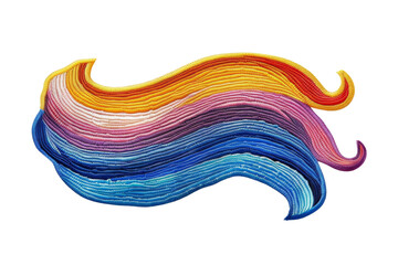 Wall Mural - colorful abstract wave with vibrant hues of blue, pink, yellow, and orange on a transparent backgrou
