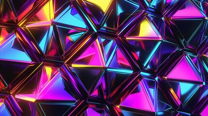 Wall Mural - a background of geometric shapes, featuring triangles and hexagons in a tessellation, using vibrant 