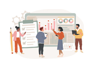 Wall Mural - workflow isolated concept vector illustration.