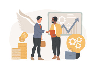 Wall Mural - Angel investor isolated concept vector illustration.