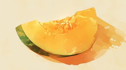 Wall Mural - Chill your refreshing melon slice in the freezer for a cool and crispy treat
