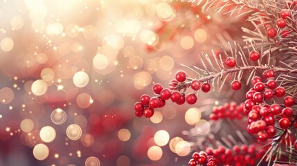 Wall Mural - festive greeting card with blurred bokeh background